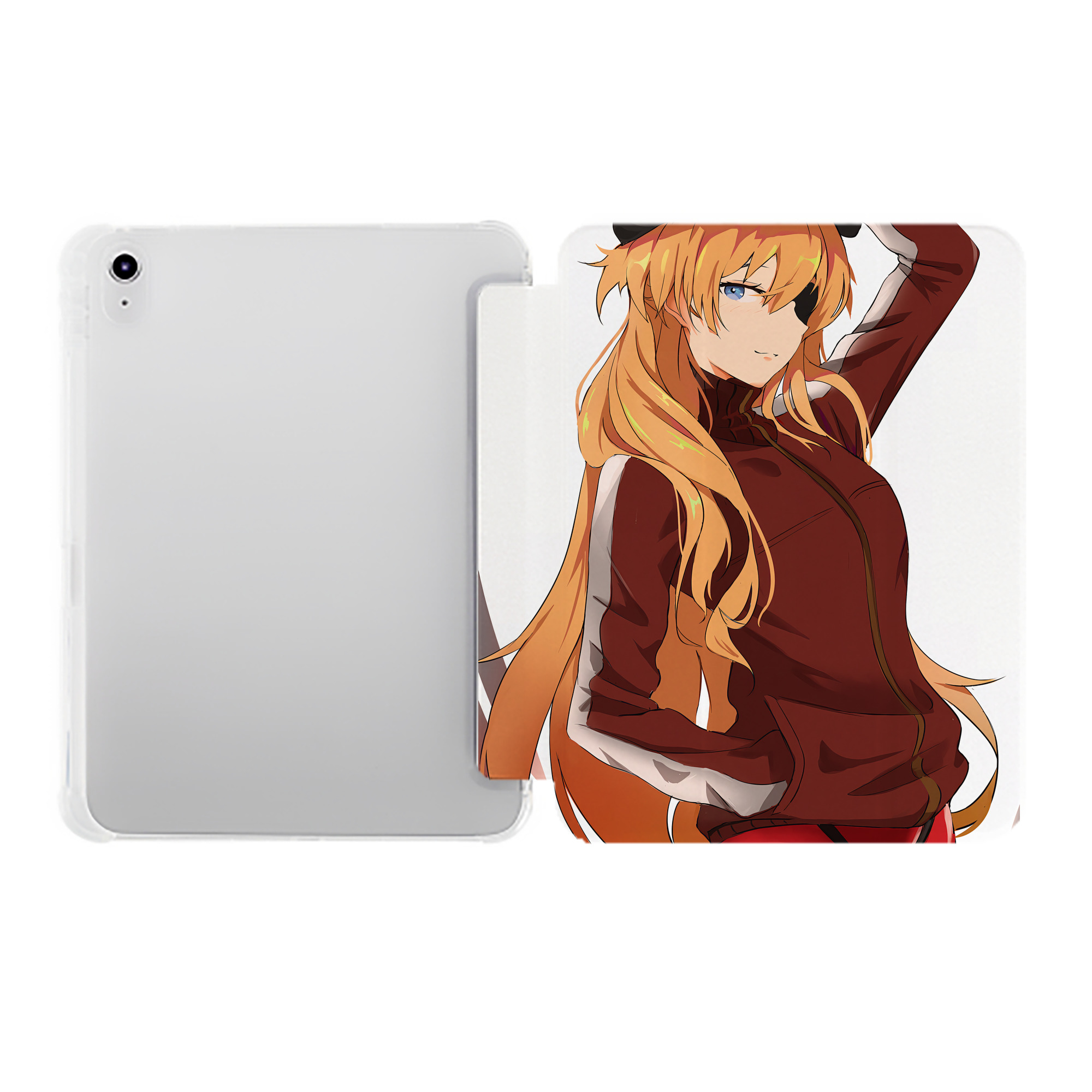 （画像用） EVA 新世紀エヴァンゲリオン IPad ケース ペン収納付き 三つ折りスタンド PUレザー×シリコン 対応機種9.5/10.5/10.9インチ